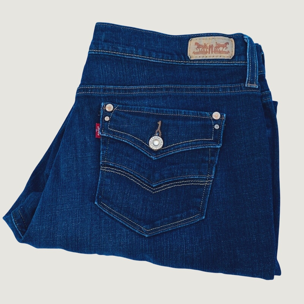 Levis 505 Straight Leg‎ Jeans Womens 12S(31x30) Dark Wash Flap Pocket Western